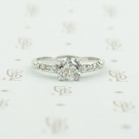 The Graceful Classic 1940's Platinum and Old Euro Engagement Ring