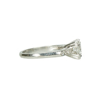Beautiful Classic Vintage Platinum Engagement Ring - Gem Set Love