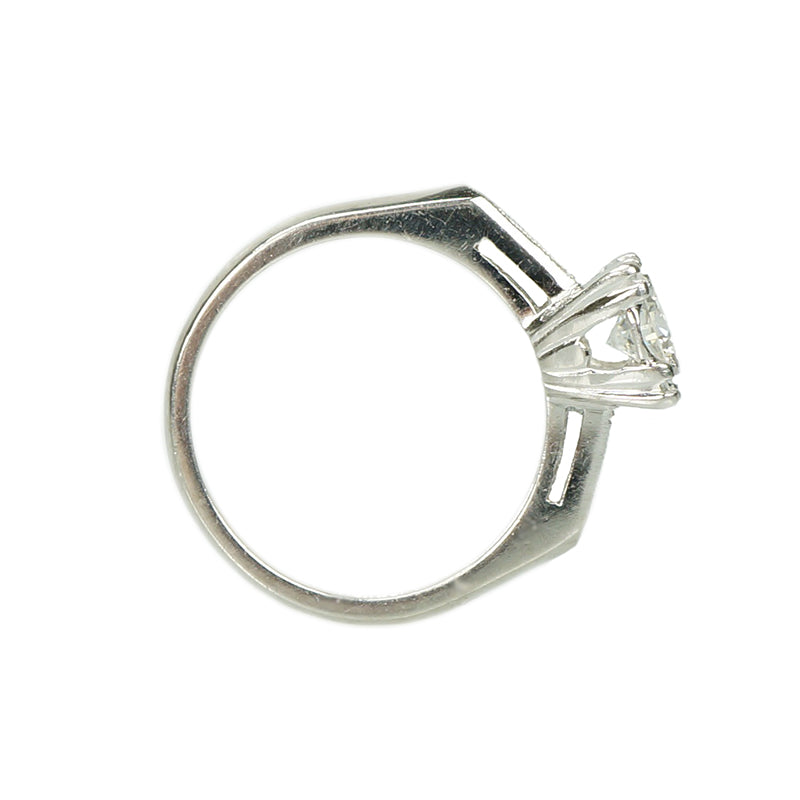 Beautiful Classic Vintage Platinum Engagement Ring - Gem Set Love
