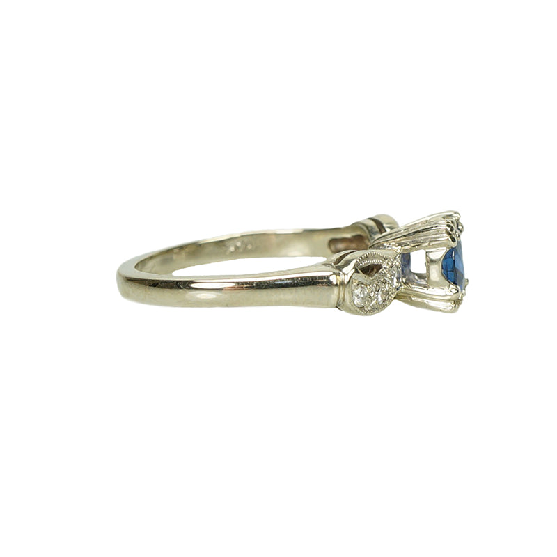 Vintage Blue Sapphire Engagement Ring