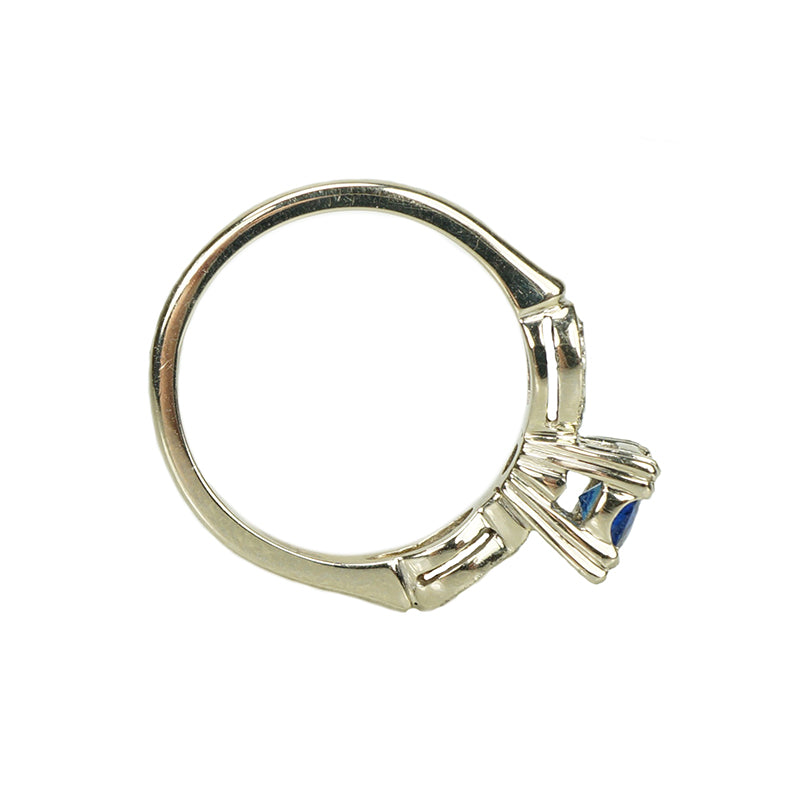 Vintage Blue Sapphire Engagement Ring