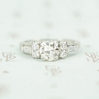 Vintage Diamond Engagement Ring with Pretty Accents