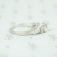 Vintage Diamond Engagement Ring with Pretty Accents