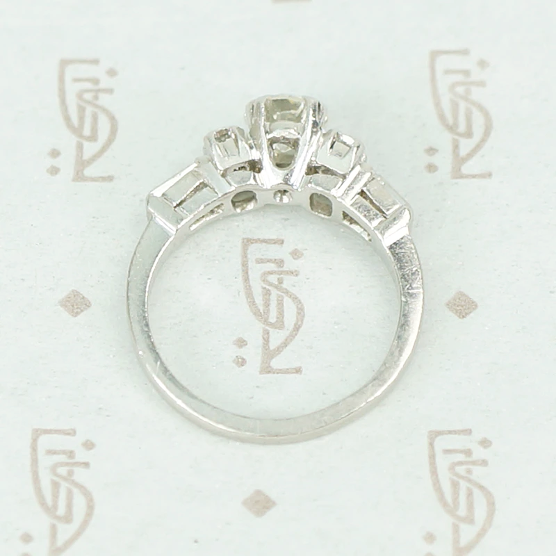 Vintage Diamond Engagement Ring with Pretty Accents