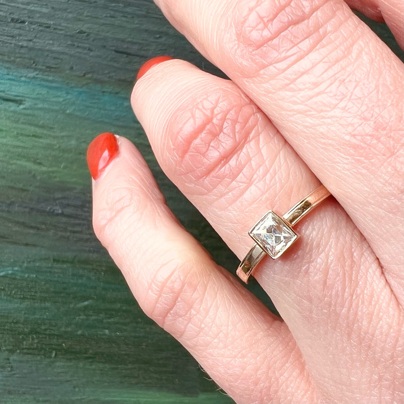 Antique French Cut Diamond in Recycled Gold