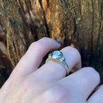 White Gold Filigree Rose Cut Diamond Ring