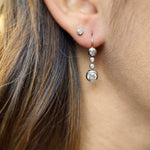 Antique Old Euro Diamond Drop Earrings