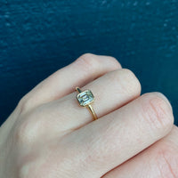 Pale Yellow Emerald Cut Diamond Solitaire