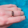 Three Garnet & Gold Buttercup Band
