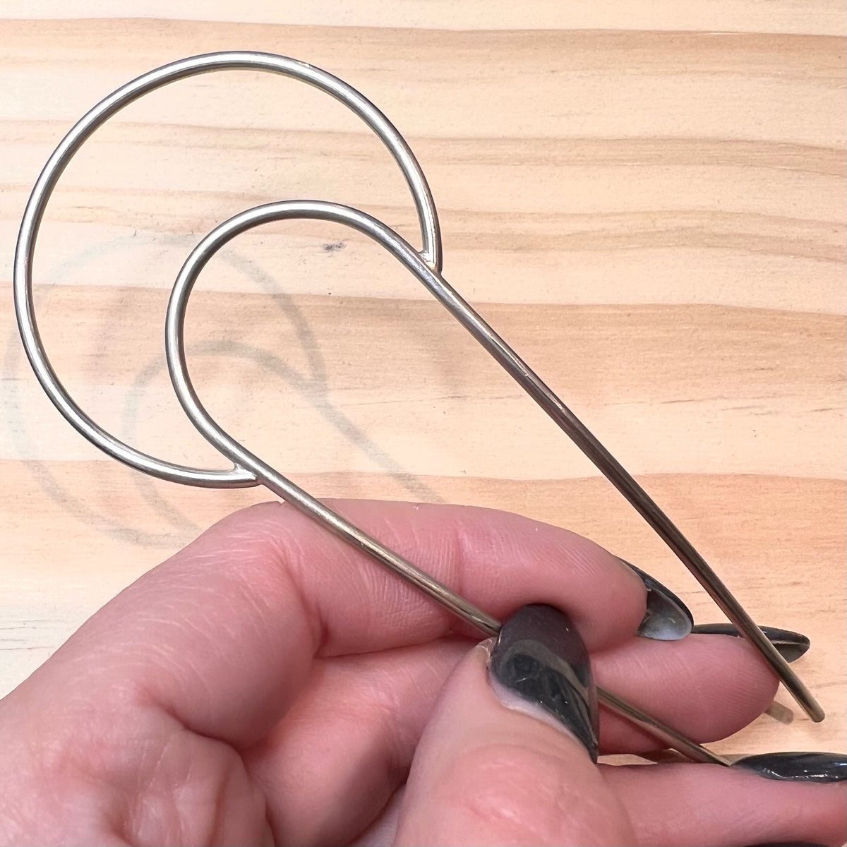 Crescent White Brass Hair Pin from Favor
