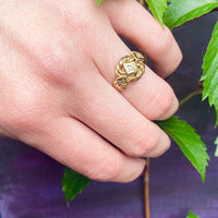 Diamond Set Love Knot 18ct Gold Band