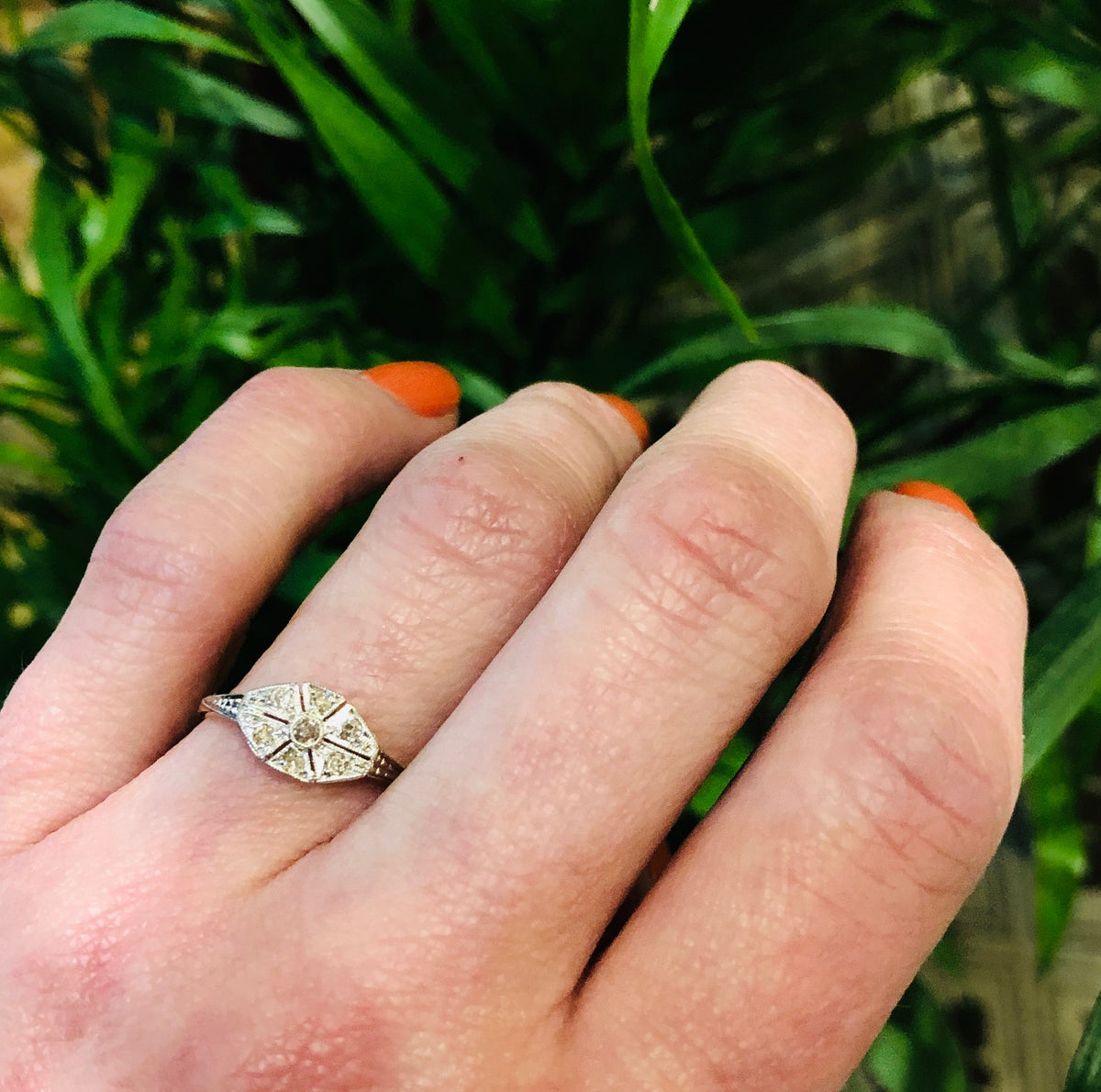 Vintage Platinum on 18k Yellow Gold Old Mine Diamond Ring