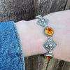 Fiery Citrine & Silver Filigree Bracelet