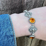Fiery Citrine & Silver Filigree Bracelet