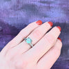 Vintage Platinum Aquamarine Diamond Engagement Ring