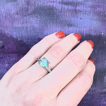 Vintage Platinum Aquamarine Diamond Engagement Ring