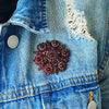 Glittering Garnet Floral Cluster Brooch