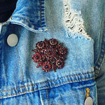 Glittering Garnet Floral Cluster Brooch