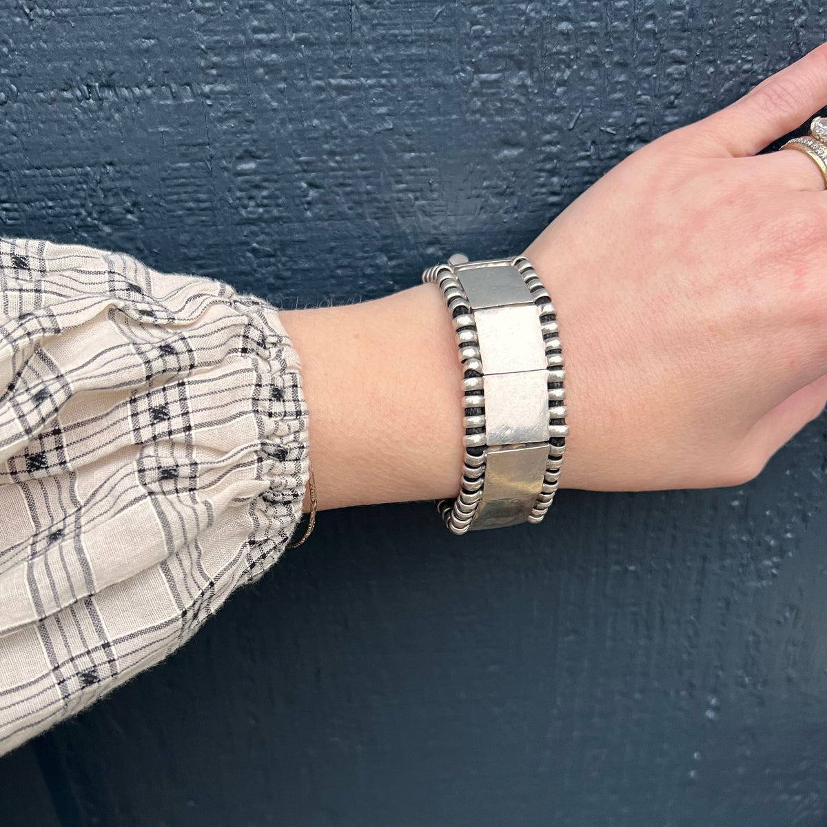 Dramatic Heavy Silver Panel Bracelet