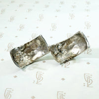 Dramatic Silver & Pearl Brutalist Earrings