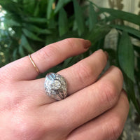 Edwardian Diamond Covered Bombé Ring in Platinum