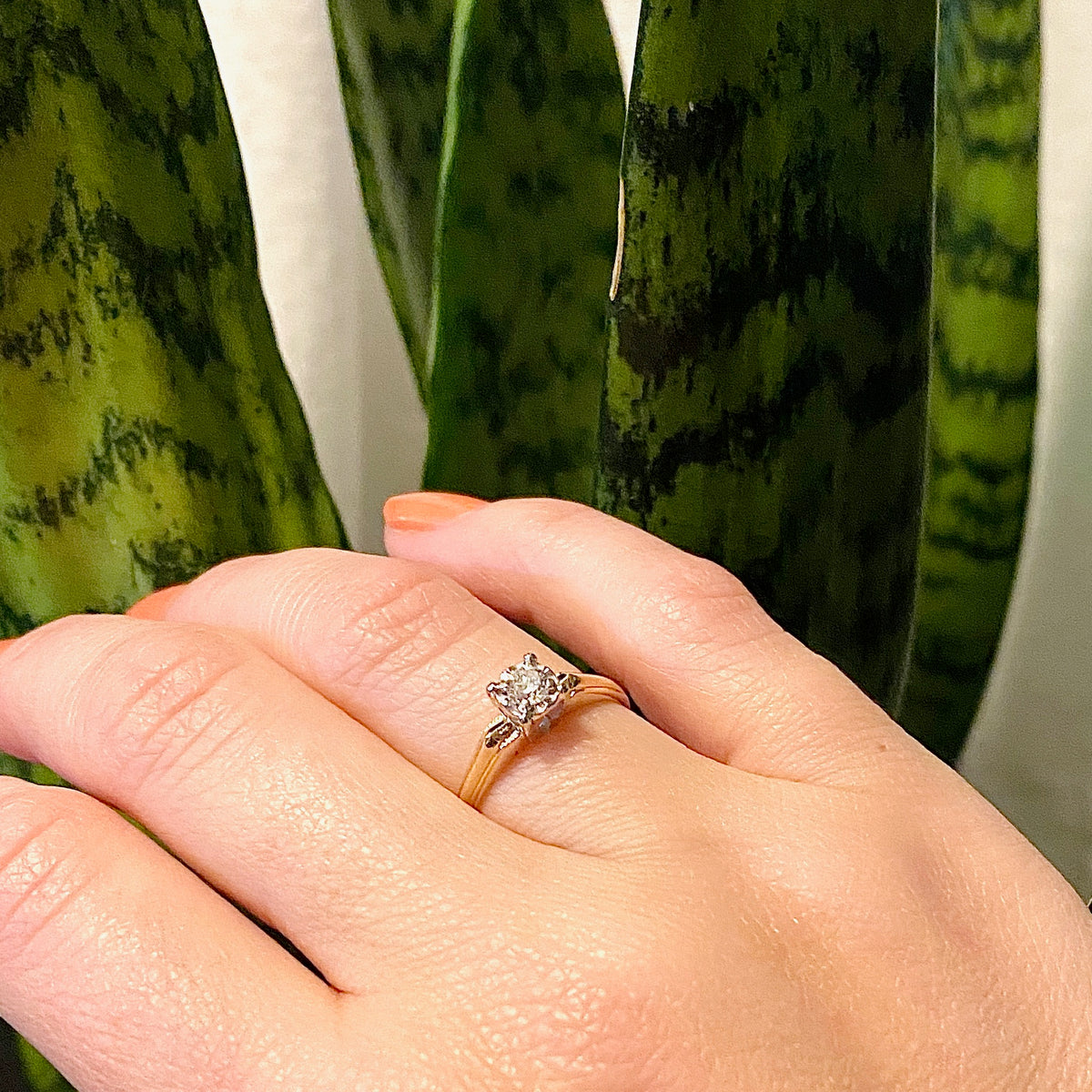 Architectural Mid Century Diamond Solitaire