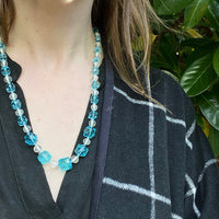 Winter Time Colors Faceted Glass Bead Necklace