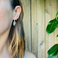 Vintage Dangle Earrings with Turquoise in Silver