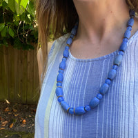 Dreamy Blue Russian Trade Bead Necklace