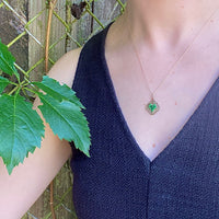 Adorable Rose Gold Enameled Ivy Leaf