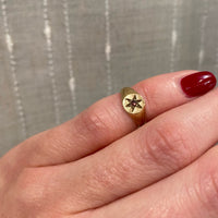 Star Set Amethyst in a Tiny Signet Ring