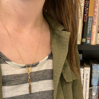 Tiny Brass "Intercast" Folding Knife Necklace