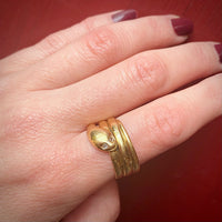 Sinuous Serpent 18ct Gold Band with Diamond Eyes