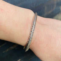 Navajo Slim Silver Cuff with Rocker Designs