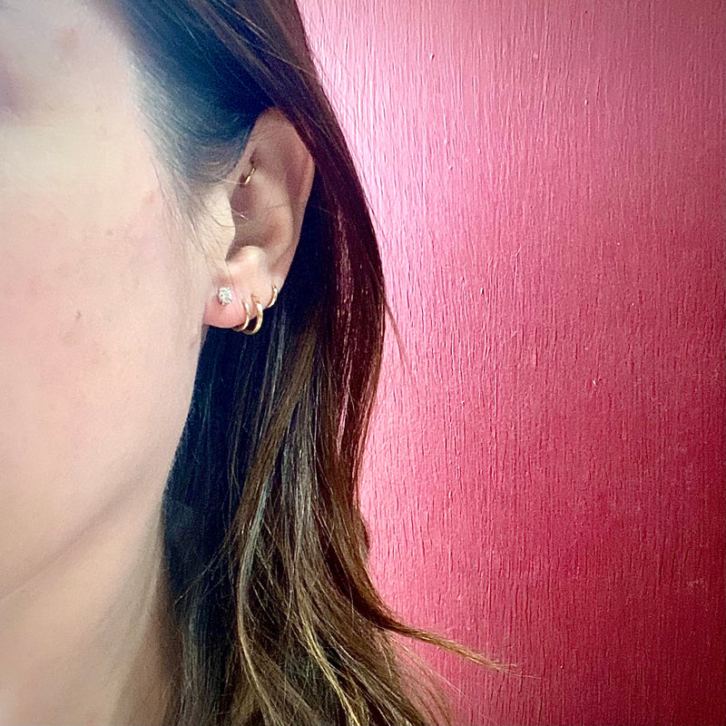 Sparkling Little Oval Cut Diamond Stud Earrings