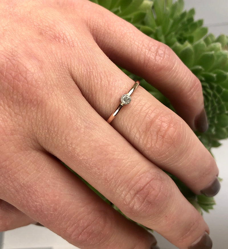 Orbit Rose Gold and Platinum Ring