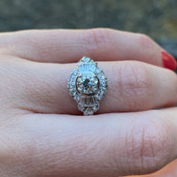 Exquisite Platinum and Diamond Granat Wedding Set