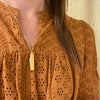 Tiny Vintage Gold Plated Folding Knife Necklace