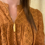 Tiny Vintage Gold Plated Folding Knife Necklace