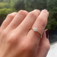 Petite Navette Diamond Cluster Engagement Ring