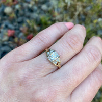 Delicate Deco Detail Two-Tone Diamond Ring