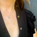 Jaunty Diamond & Pearl Foliate Necklace