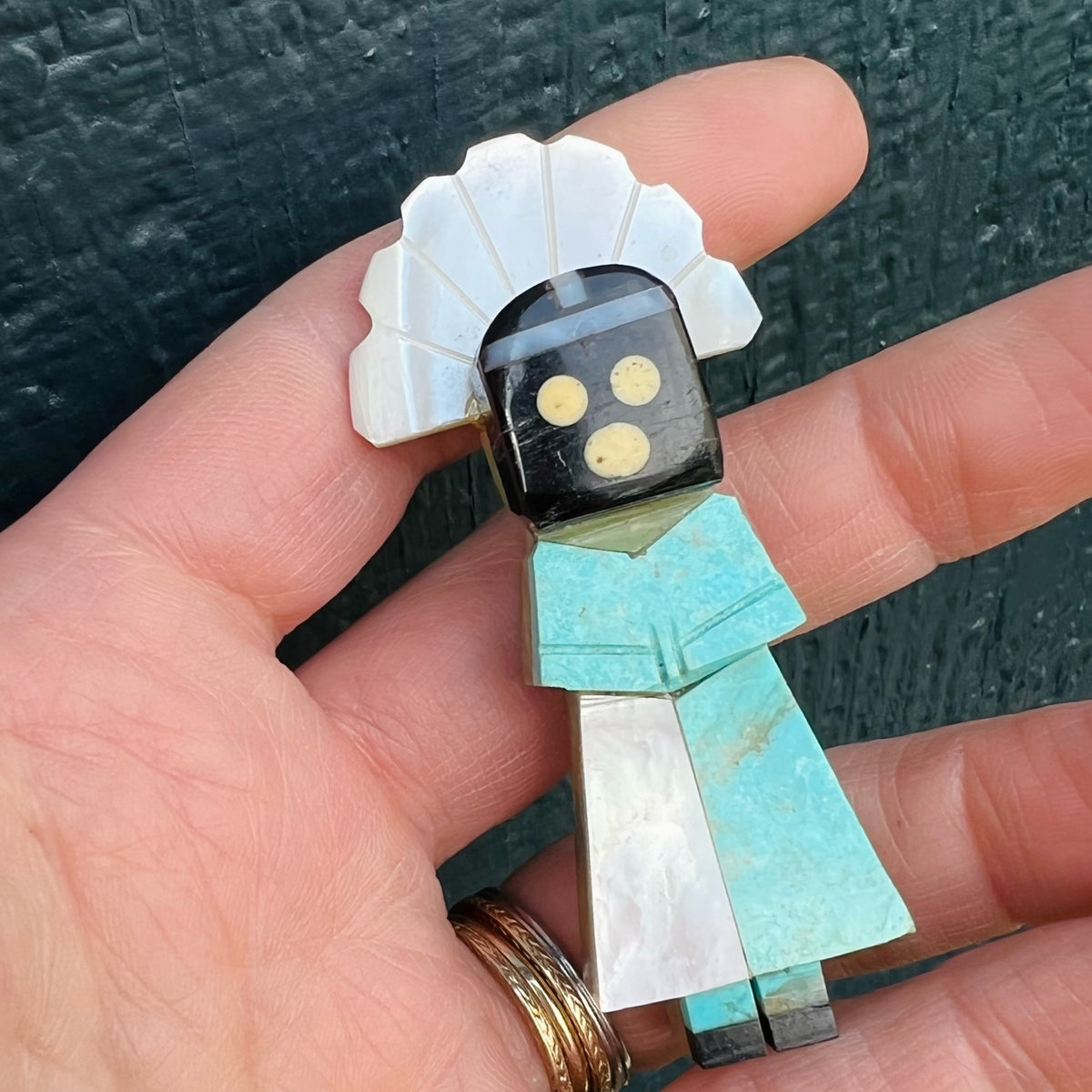 Multi Stone Kachina Figural Bead