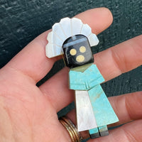 Multi Stone Kachina Figural Bead