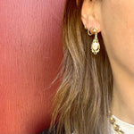 Ornate Opal & Turquoise Victorian Revival Earrings