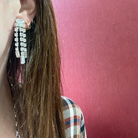 Sparkle & Swing Rhinestone Fringe Earrings