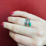 Powerful Rattlesnake Ring in Silver & Turquoise