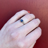 Square Cut Sapphire Solitaire in Platinum