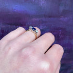 Gorgeous Sapphire and OEC Diamond 3 Stone Ring