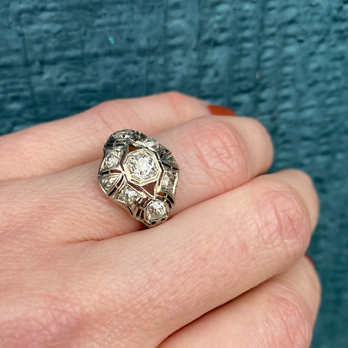 Extraordinary Edwardian/Deco Diamond Ring